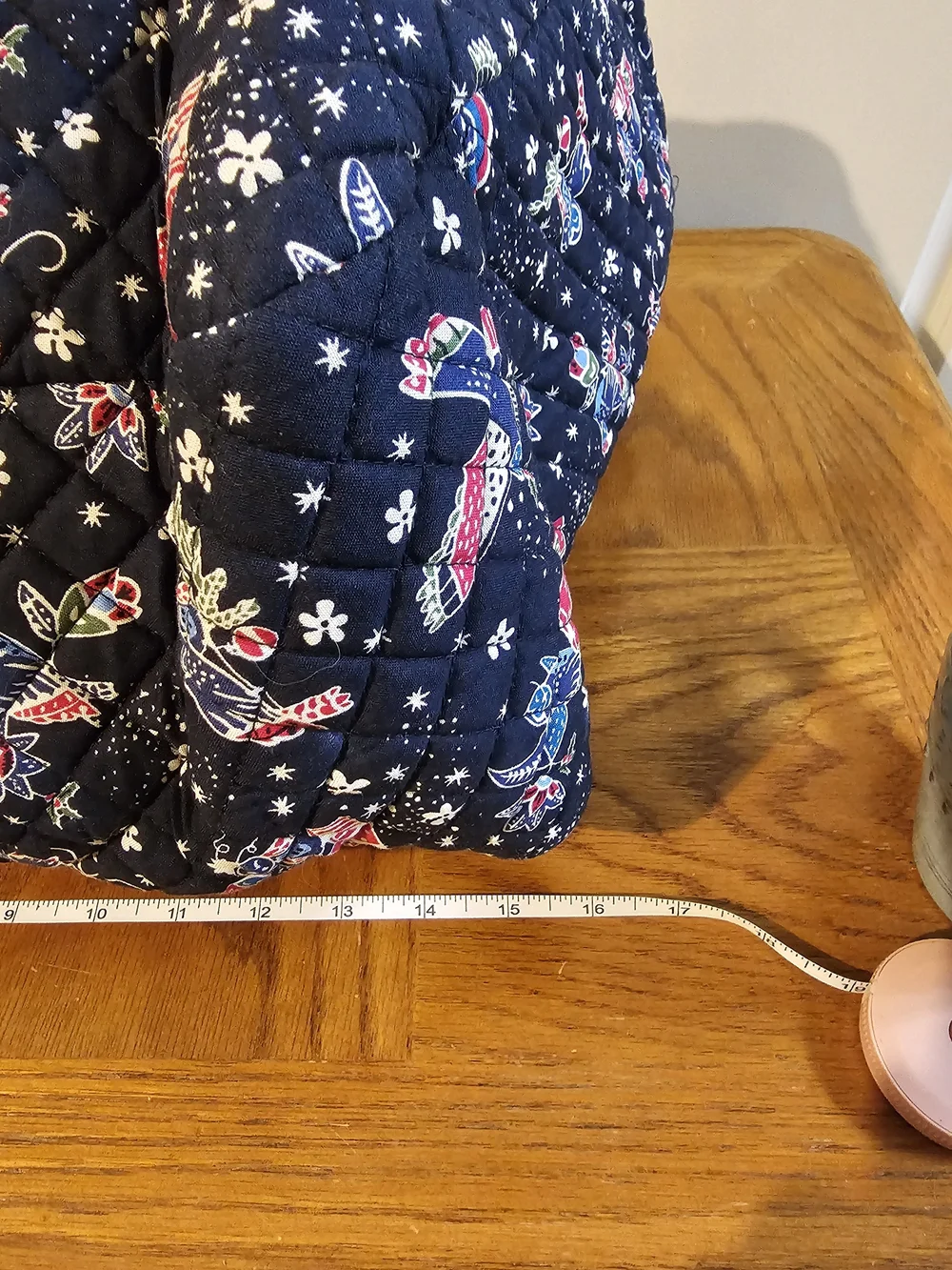 Vera Bradley XL Quilted Navy Floral Bird Tote Bag